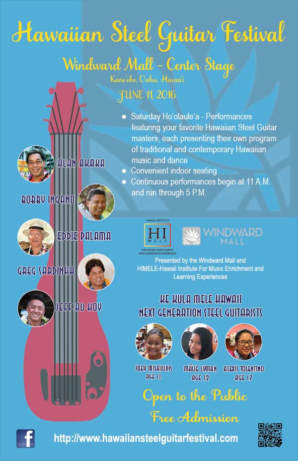2017 Hawaiian Steel Guitar Festival at Windward Mall Poster