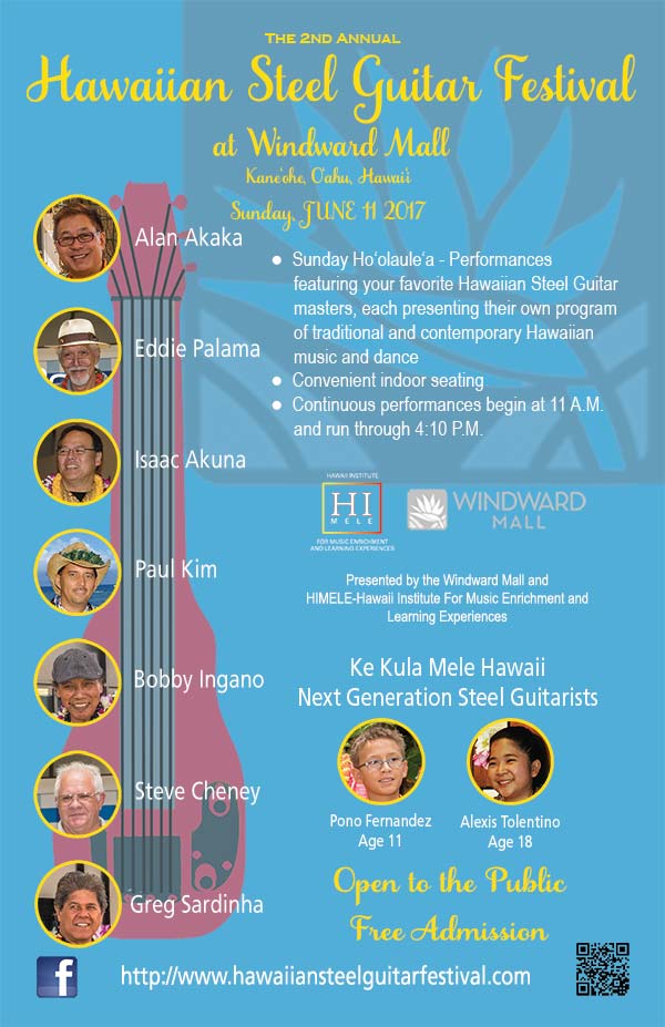 2017 Hawaiian Steel Guitar Festival at Windward Mall Poster