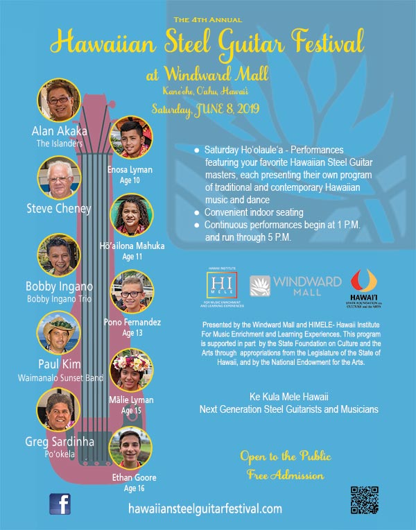 2019 Hawaiian Steel Guitar Festival at Windward Mall Poster