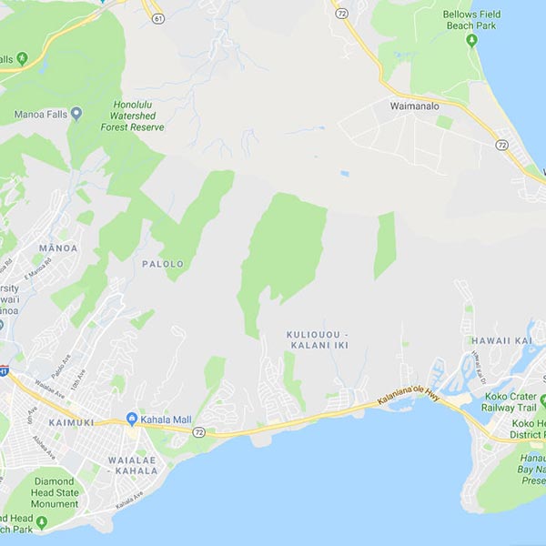 East O&lsquo;ahu Map